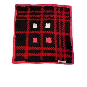 Givenchy Silk Scarf, Black & Red, Geometric Abstract, 26”x26”